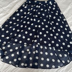 Polka Dot forever 21 high low Navy Skirt size Xs